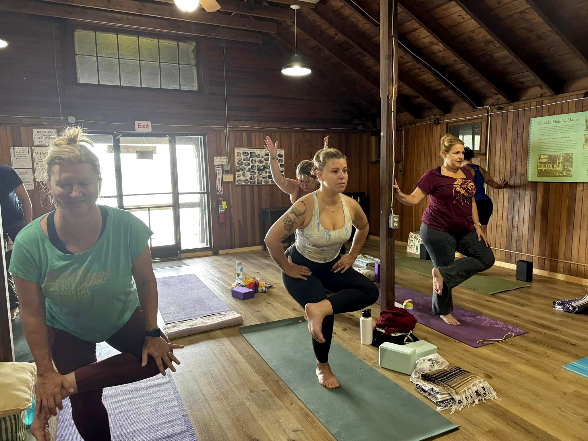 Waiwaka Retreat at Lake George – Yoga & Community Yoga group working and learning together. Waiwaka Retreat at Lake George – Yoga & Community